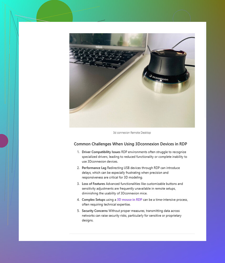 How do I use a 3D mouse in Remote Desktop? - Networking - Pocketpcmag Forum