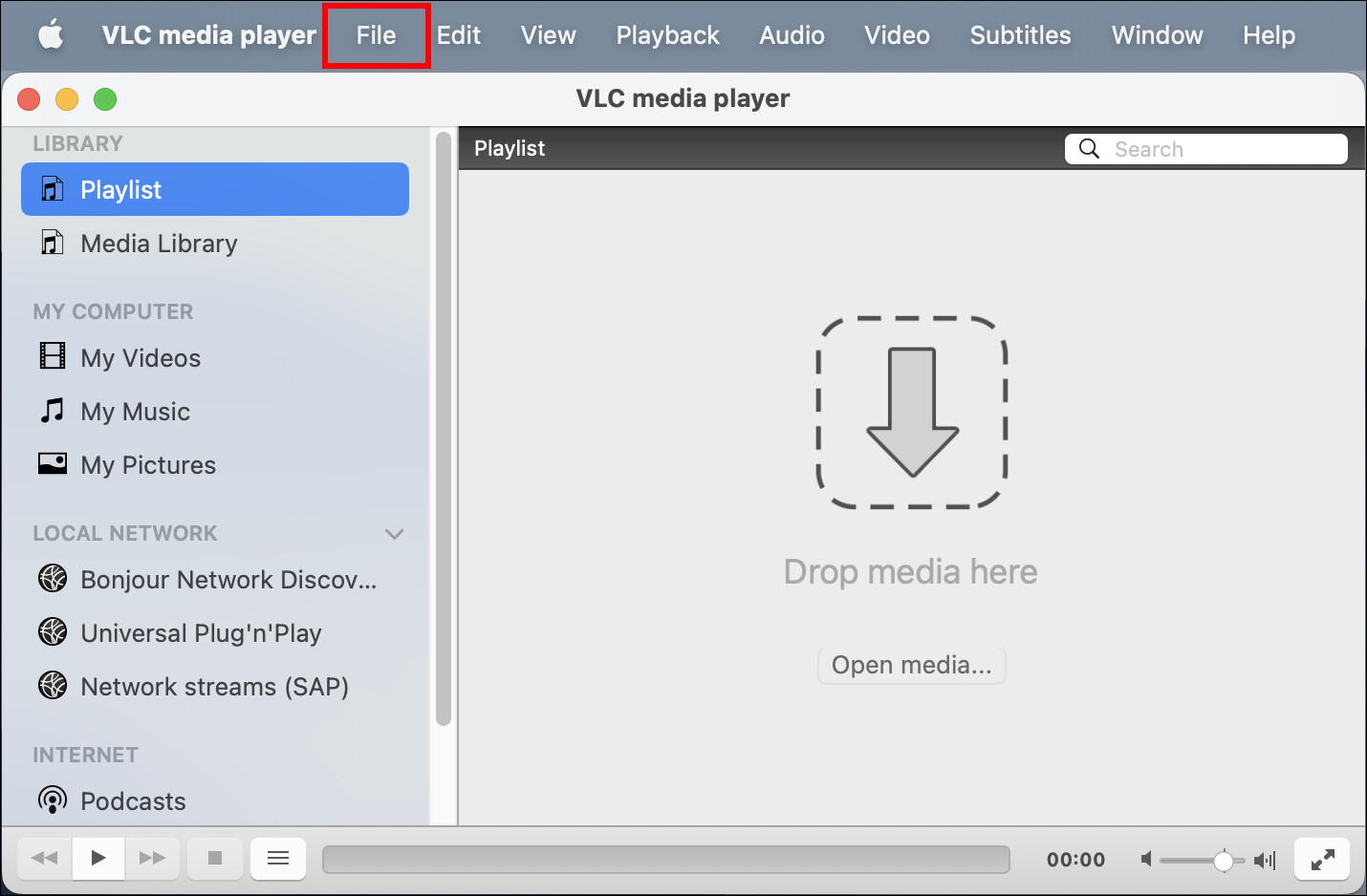 Interfaz de VLC Media Player
